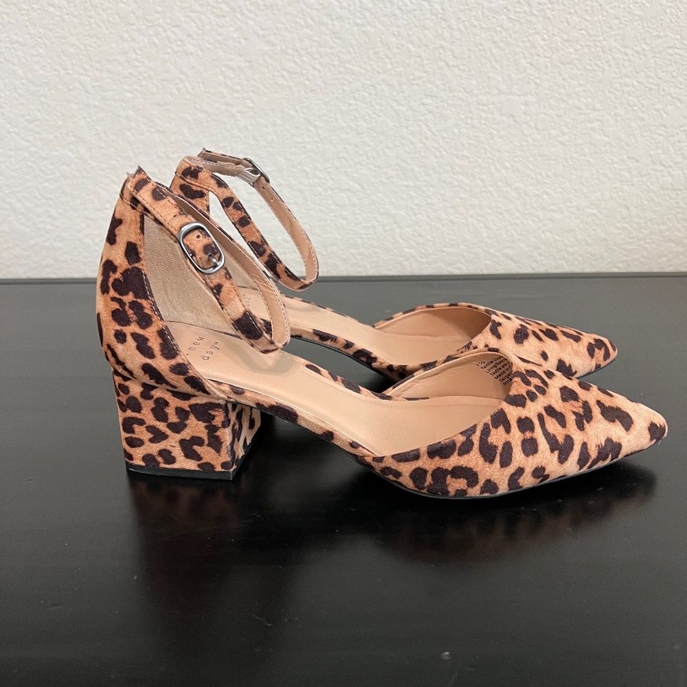 A New Day Leopard Print Heels with Strap 7.5